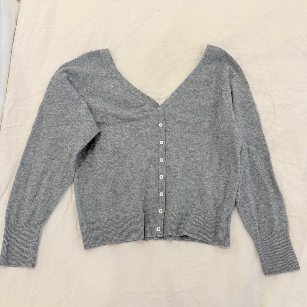 Zara Gray Button Sweater